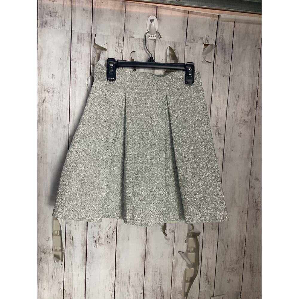 Devlin Sparkly Shimmer Silver Mini Skirt Women's Size Small
